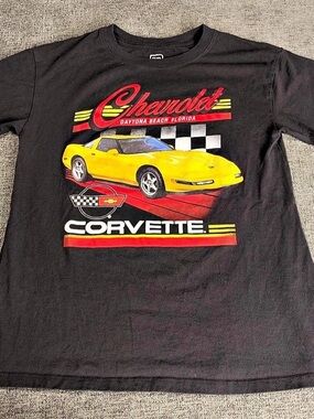 GM Men Chevrolet Corvette Car Black Medium Unisex Short Daytona Beach Florida